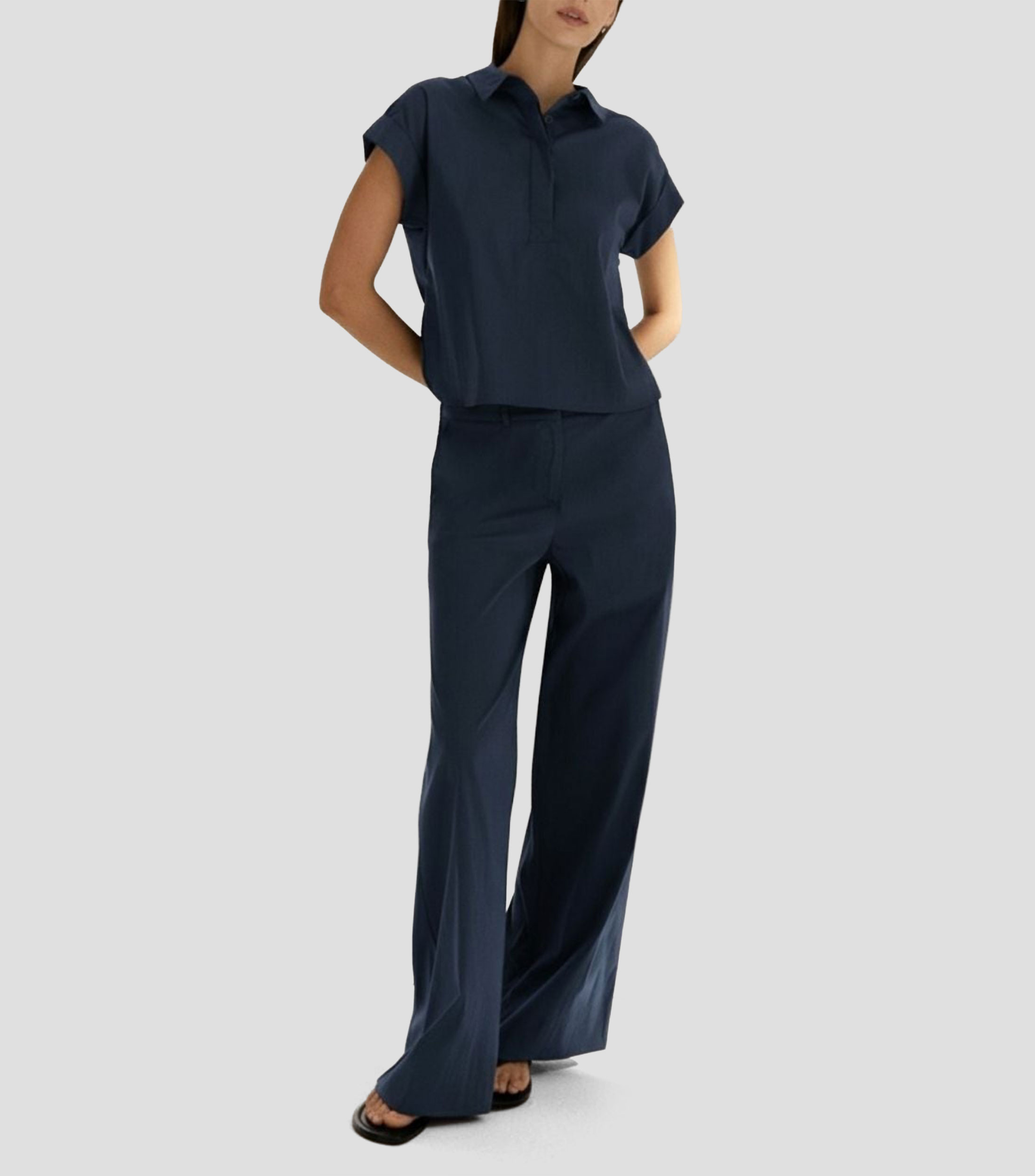 Camisa lisa manga corta Mujer